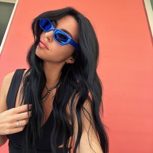 Gentle monster blue acetate sunglasses with case